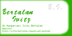 bertalan ivitz business card